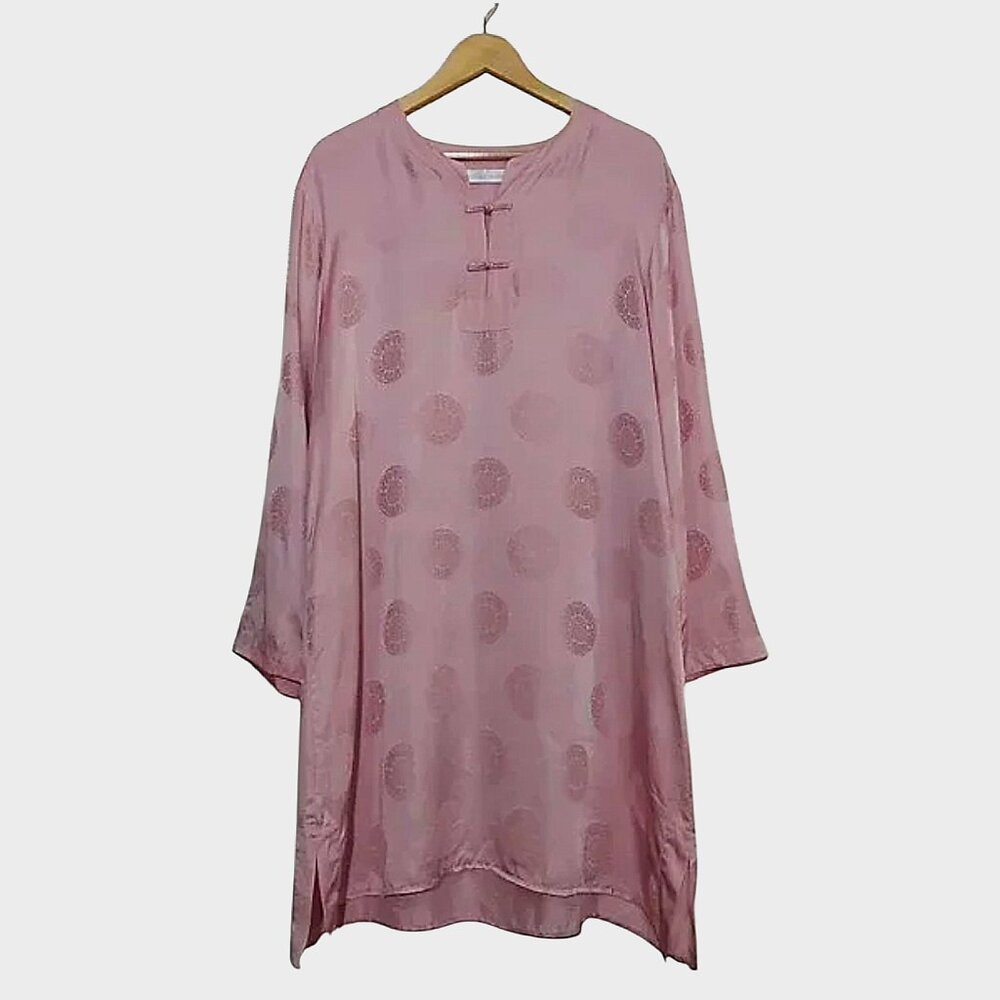 100% Silk Soft Surroundings China-Inspired Tunic Dress - Good Cond -1X